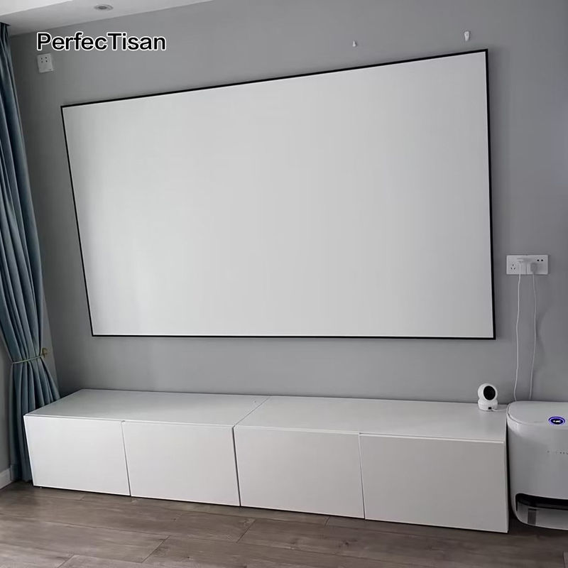 Large Size Fixed Frame Screen White / Gray 200 Inch Projection Screen For Long Throw