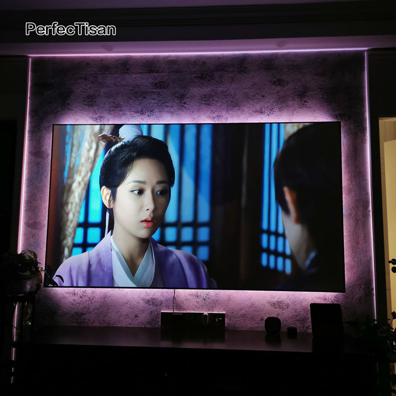 Large Size Fixed Frame Screen White / Gray 200 Inch Projection Screen For Long Throw
