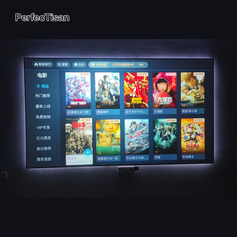 Large Size Fixed Frame Screen White / Gray 200 Inch Projection Screen For Long Throw