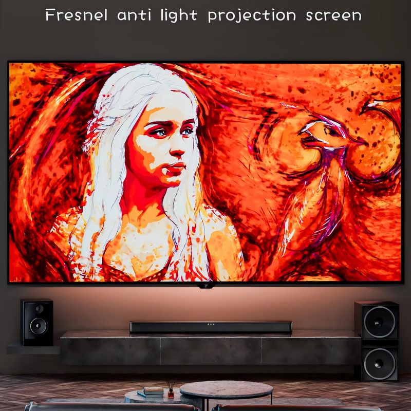 3D 4k Projector Screens 100 Inch Black Diamond Alr Screen For Long Throw