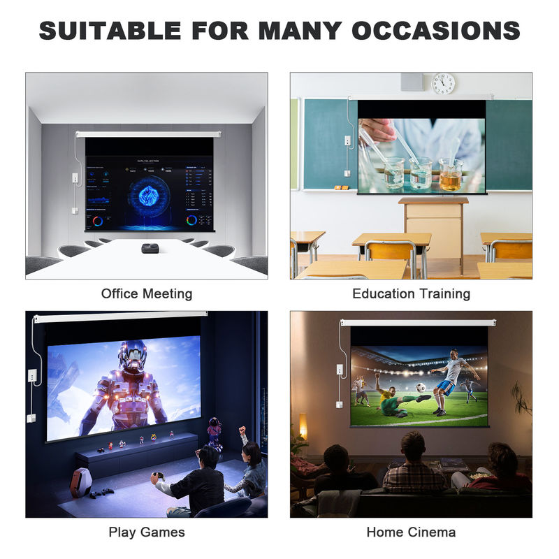 ALR Large Size Projector Screen 150 Inch Electric Motorized Projector Screen 4K