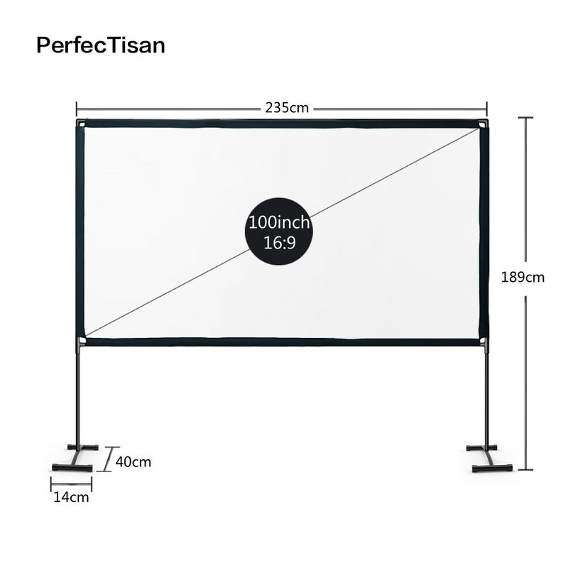 100 120 Inch Outdoor Portable Projector Screen Waterproof Fast Fold Projector Screen