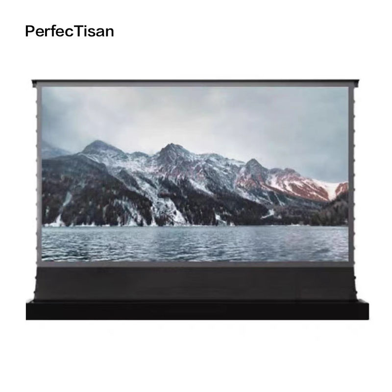8k Floor Rising Projector Screens Large Size 150 Inch Motorized Projector Screen