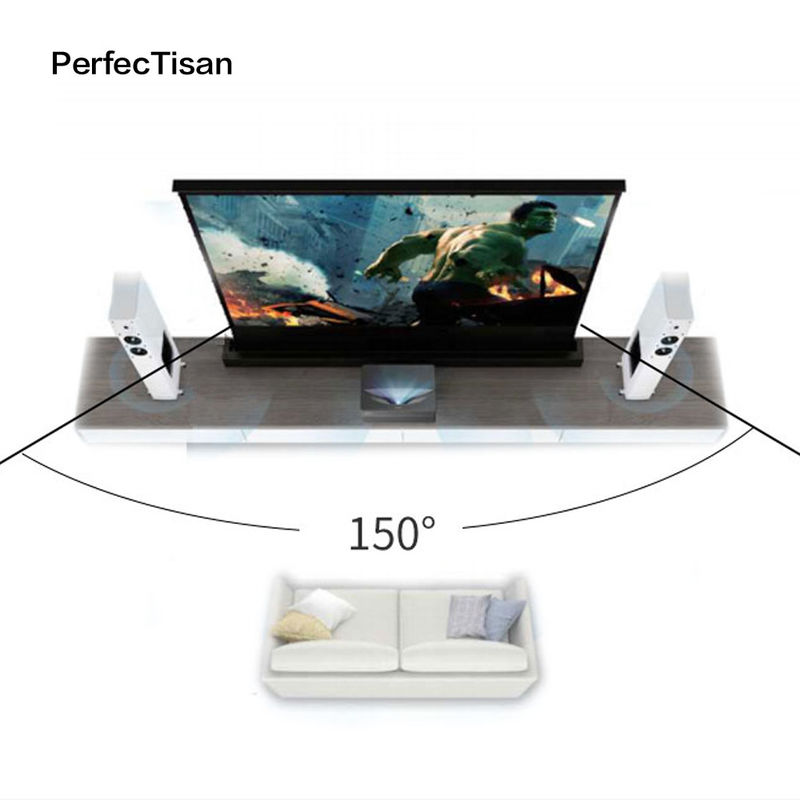 8k Floor Rising Projector Screens Large Size 150 Inch Motorized Projector Screen