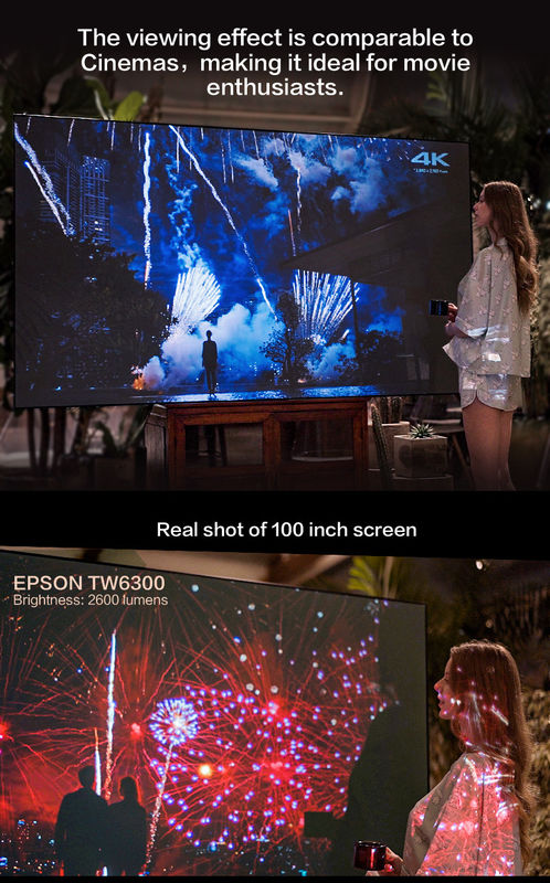 120 Inch - 200 Inch Fixed Frame Projection Screen Long Throw Movie Projector Screens