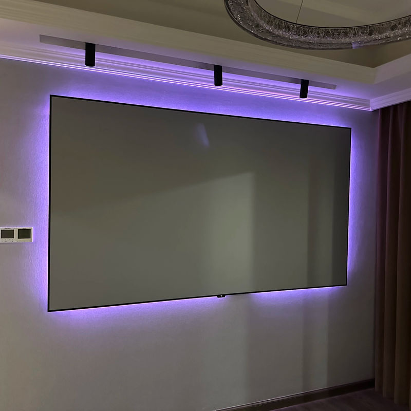 120 Inch Fixed Frame Projector Screen 8K 3D PET ALR Screen Large View Angle