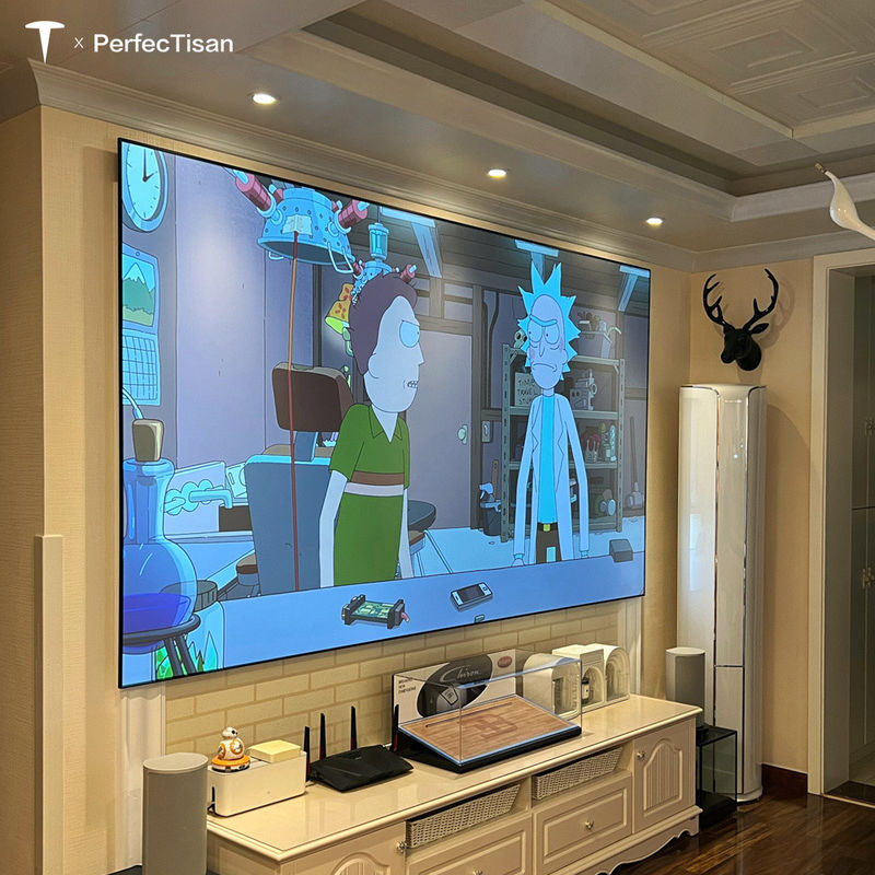 100 Inch Fixed Frame Screen 8K Fresnel ALR Projector Screen Ultra Wide Viewing Angle