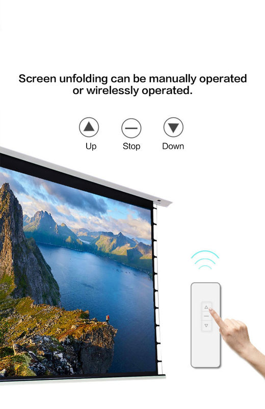 Indoor Electronic Movie Screen 120 Inch Electric Projector Screen With Remote Control