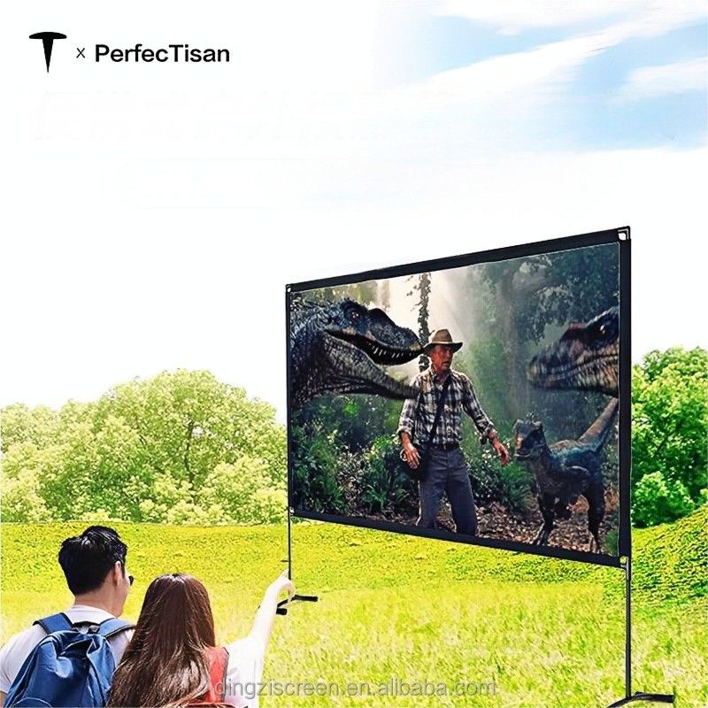 Portable Outdoor Folding Projector Screen 100 Inch / 120 Inch Fast Fold Projector Screens