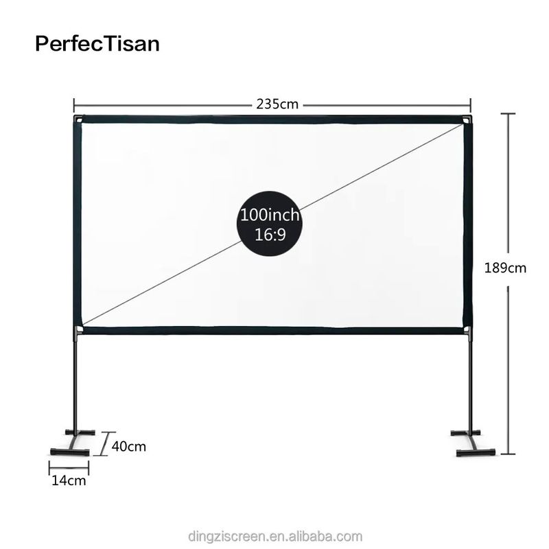Portable Outdoor Folding Projector Screen 100 Inch / 120 Inch Fast Fold Projector Screens