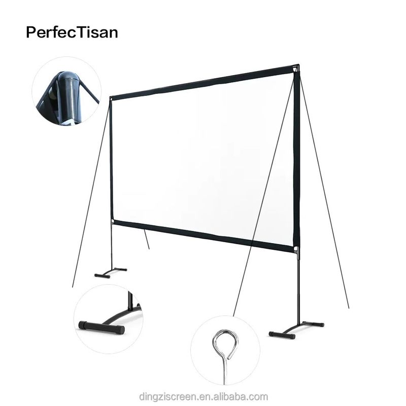Portable Outdoor Folding Projector Screen 100 Inch / 120 Inch Fast Fold Projector Screens