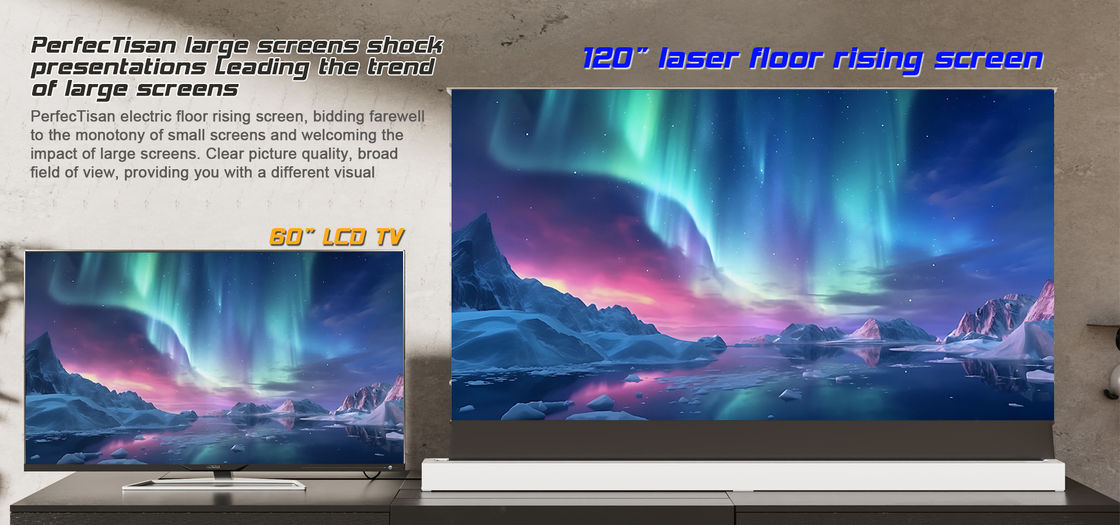 PVC Motorized Projection Screens 90 Inch Screen For Ultra Short Throw Projector
