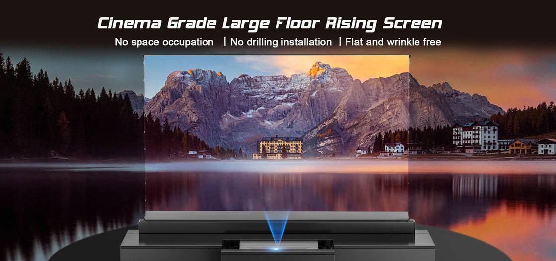 120 Inch Floor Rising Screen Electric Ultra Short Throw Laser Projector Screen
