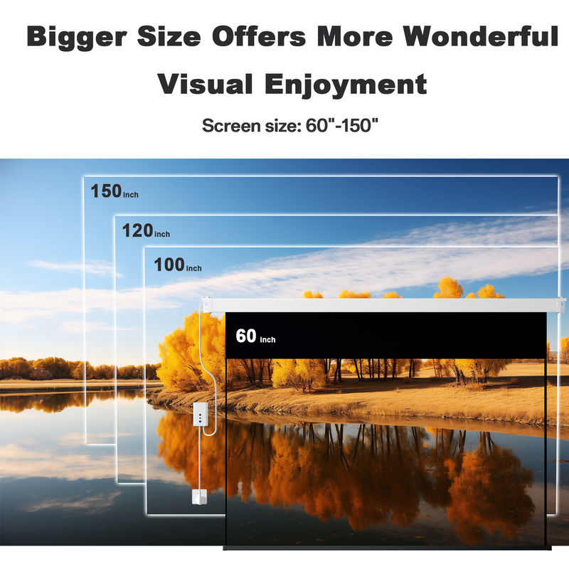 16:9 Drop Down Screen 150 Inch 200 Inch 300 Inch Motorized Projector Screens