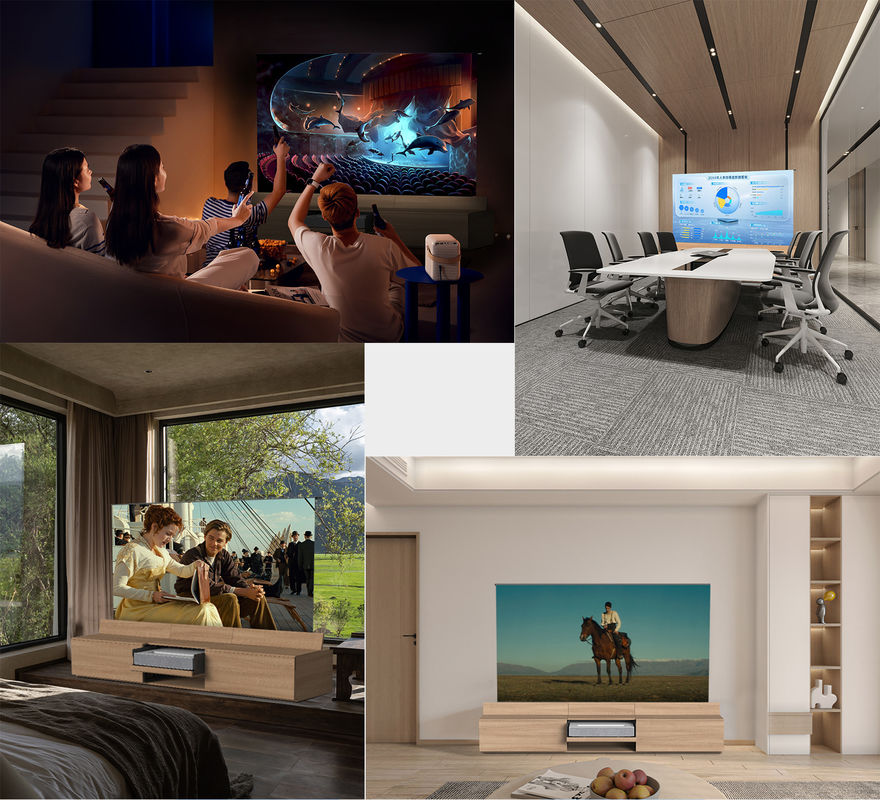 Smart TV Stand Cabinets Wooden Color UST Projector Cabinets Customized