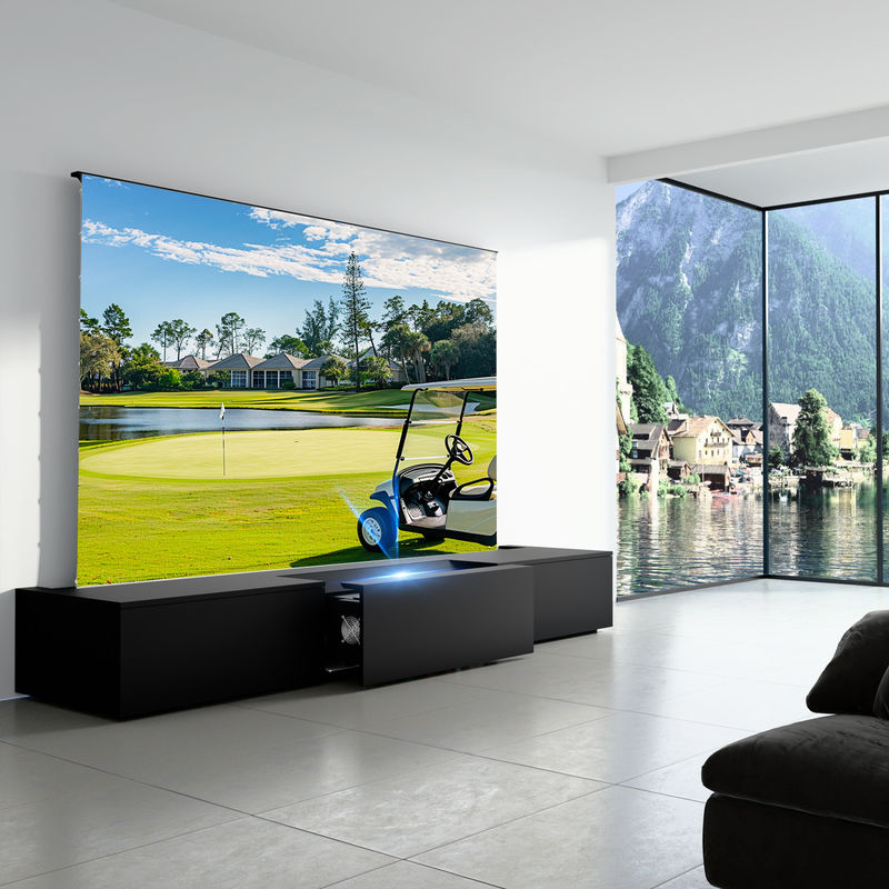 100 120 150 Inch Telescopic TV Cabinet Intelligent Short Throw Projector Cabinet