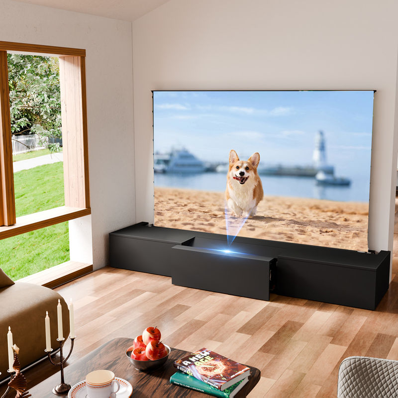 100 120 150 Inch Telescopic TV Cabinet Intelligent Short Throw Projector Cabinet