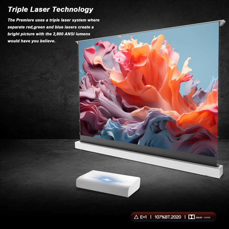 Smart Triple Laser Projector 130 Inch Laser Short Throw Projectors 4K For Samsung