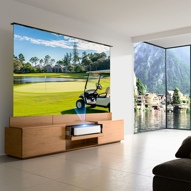 Intelligent Motorised Laser TV Cabinet Customized Projection Screen Cabinet with Projector Screen
