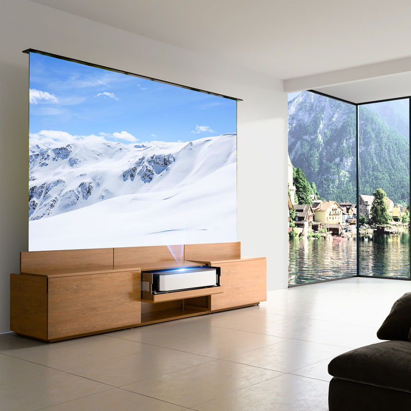 Intelligent Motorised Laser TV Cabinet Customized Projection Screen Cabinet with Projector Screen