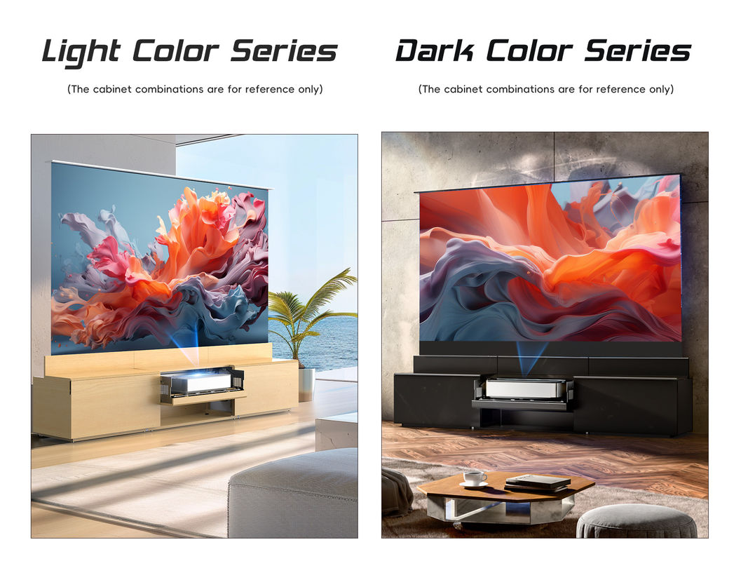 Intelligent Motorised Laser TV Cabinet Customized Projection Screen Cabinet with Projector Screen