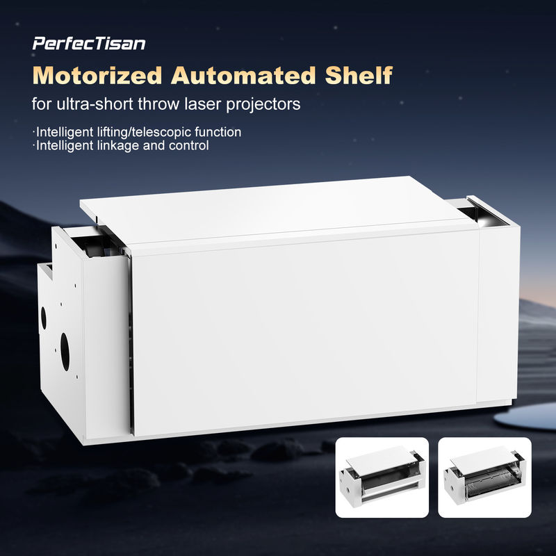Smart Projector Cabinets White Ultra Short Throw Projector Stand OEM Motorized Laser TV Cabinet