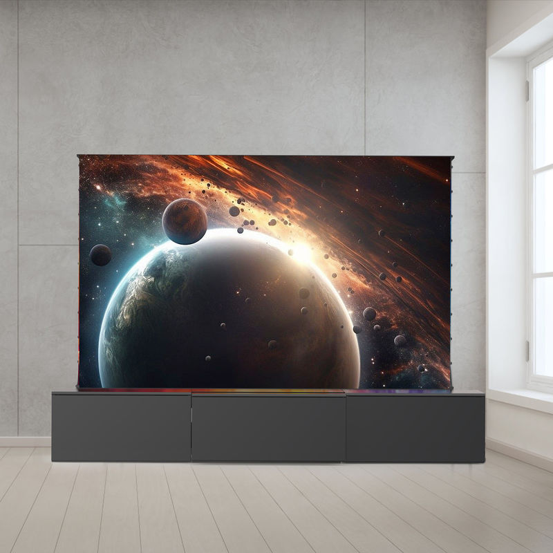 Customized Telescopic TV Cabinet 100 Inch 120 Inch 150 Inch Motorized Laser TV Cabinet