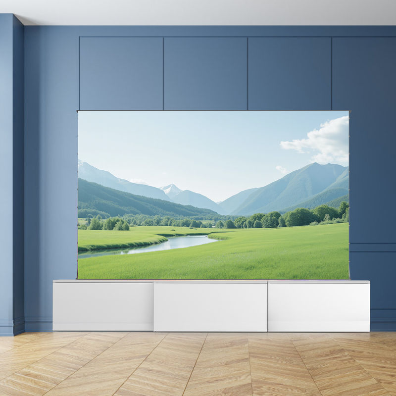 White Ultra Short Throw Cabinet 120 Inch TV Stand For Projector