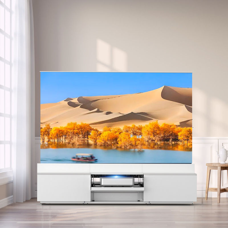 Smart TV Stand Cabinets Wooden Color UST Projector Cabinets Customized