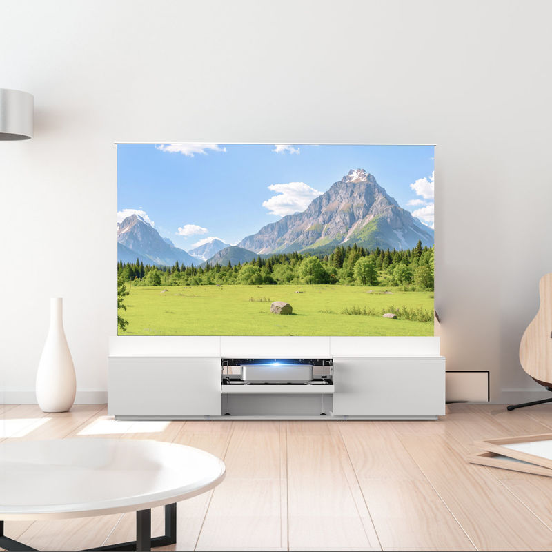 100-150 Inch Motorized Laser TV Cabinet Intelligent UST Cabinet for Projector Screen