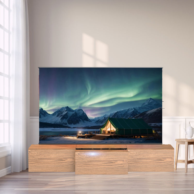 Home Cinema UST Projector Cabinet Customized TV Stand For Short Throw Projector