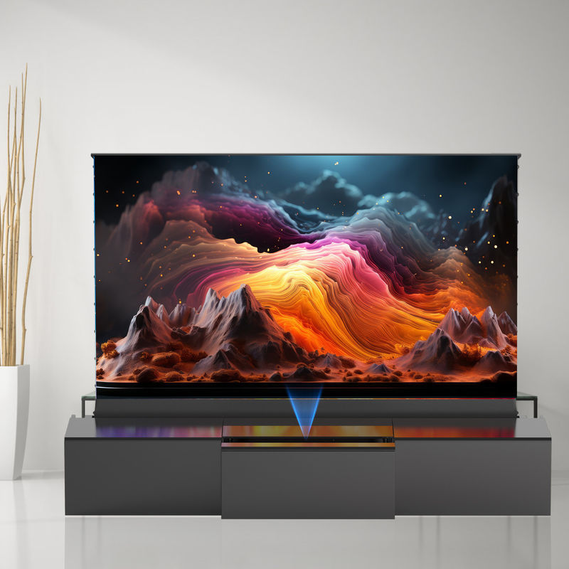 Customized Telescopic TV Cabinet 100 Inch 120 Inch 150 Inch Motorized Laser TV Cabinet