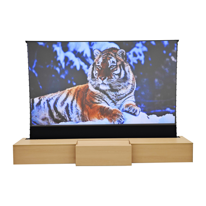 Telescopic Laser TV Cabinet with Motorized Function and Solid Oak Finish Compatible Most UST Projector
