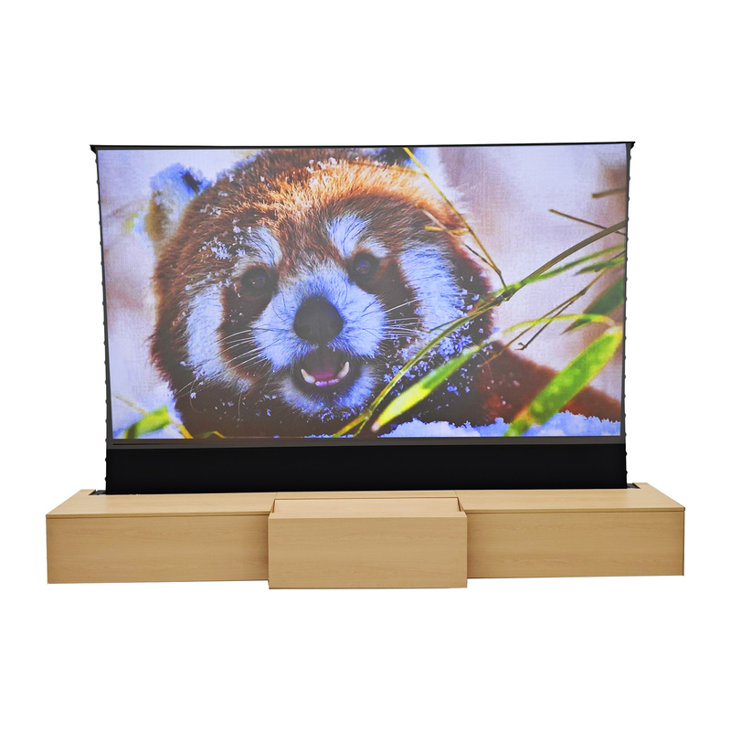 Telescopic Laser TV Cabinet with Motorized Function and Solid Oak Finish Compatible Most UST Projector