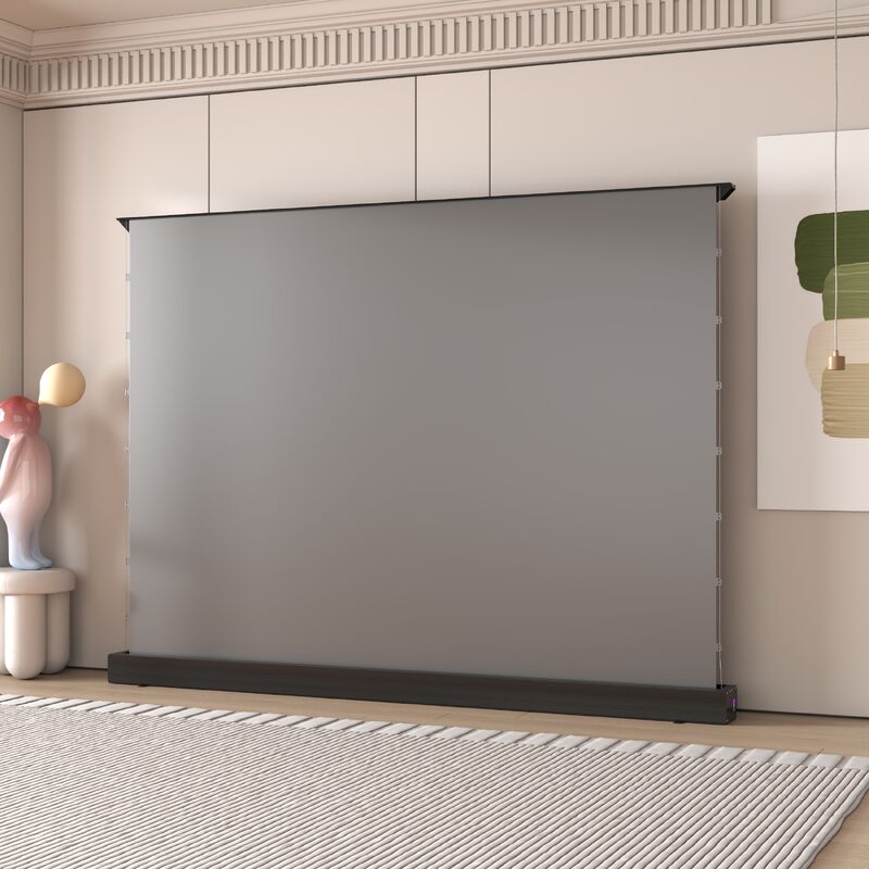 Floor Rising Screen electric projection screen with quiet motor operation and sleek design for modern office environments