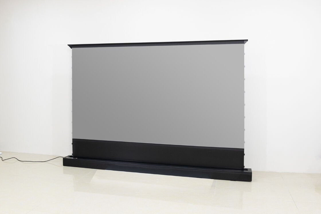 Floor Rising Screen 90-130inch motorized projection screen compatible with ultra short throw laser projectors for corporate meeting rooms