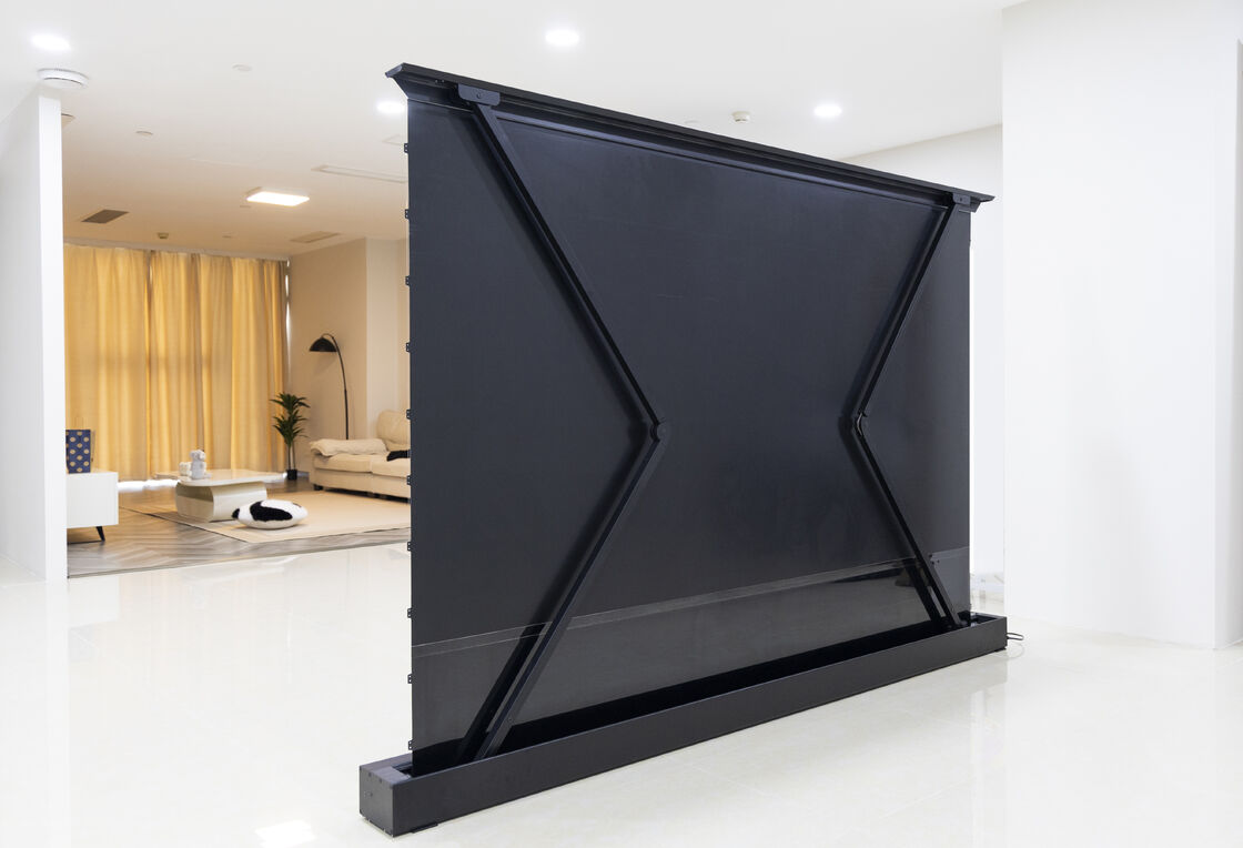 Floor Rising Screen 90-130inch motorized projection screen compatible with ultra short throw laser projectors for corporate meeting rooms