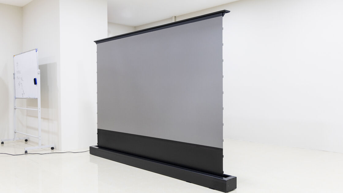 Floor Rising Screen 90-130inch motorized projection screen compatible with ultra short throw laser projectors for corporate meeting rooms