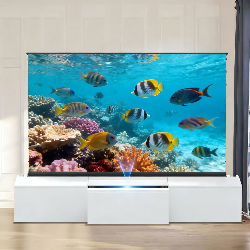 Modern Telescopic Laser TV Cabinet with Motorised UST Projector Platform and Smooth Sliding Function in Formaldehyde-Free MDF Board