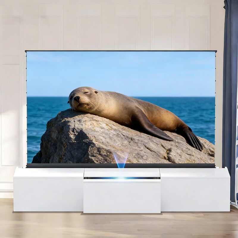 Modern Telescopic Laser TV Cabinet with Motorised UST Projector Platform, Formaldehyde-Free MDF Board, and Custom Size/Color Options