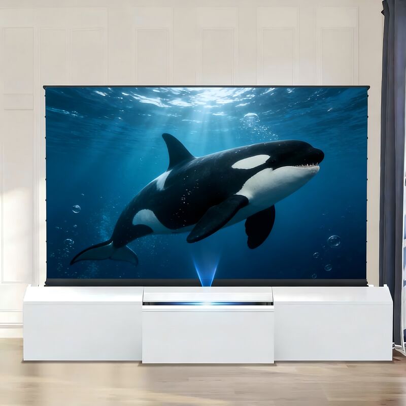 Motorised 100-150inch Laser TV Cabinet with Formaldehyde-Free MDF Board for Home Smart Theater