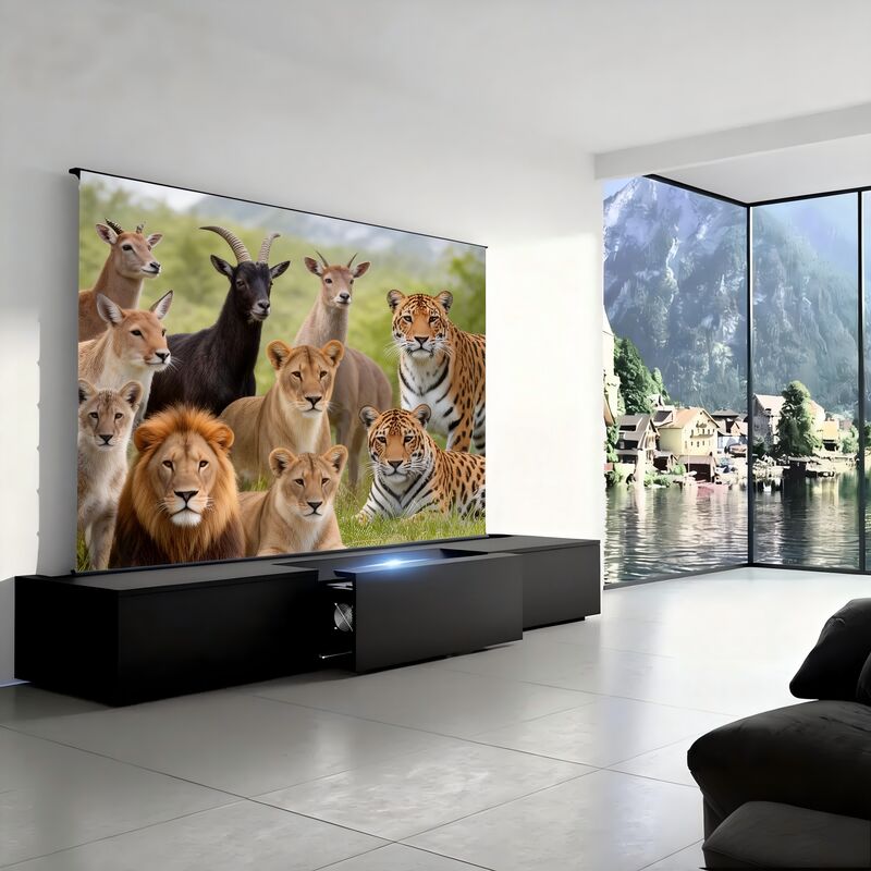 Meuble TV Laser Motorisé 100-150 pouces pour Home Cinéma Intelligent Facile à Assembler