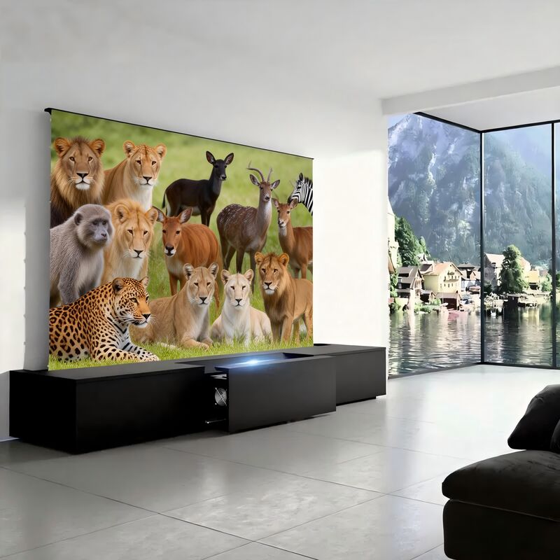 Meuble TV Laser Motorisé 100-150 pouces pour Home Cinéma Intelligent Facile à Assembler