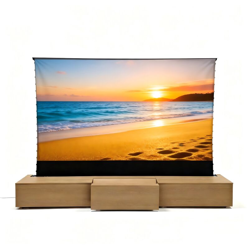 Motorised Laser TV Cabinet with Formaldehyde-Free MDF Board and Custom Size/Color Options