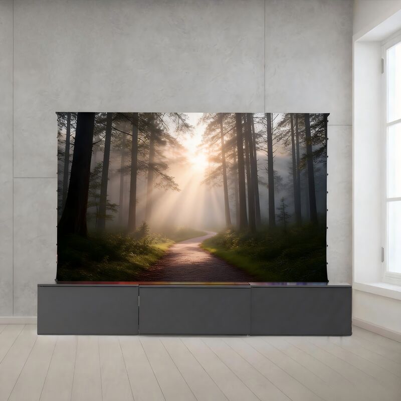 Smart Motorised Laser TV Cabinet with Formaldehyde-Free MDF Board and Custom Size/Color Options