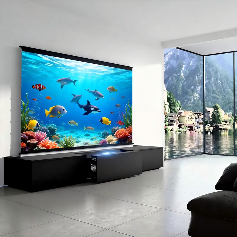 Smart Motorised Laser TV Cabinet with Formaldehyde-Free MDF Board and Custom Size/Color Options