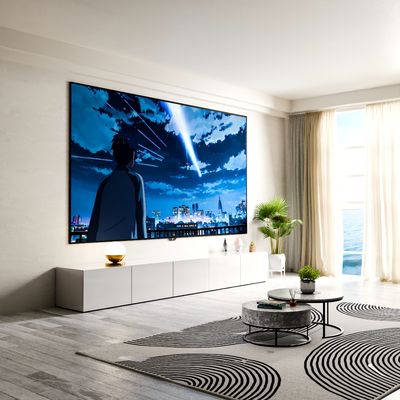 PVC Fixed Frame Screen Wall Mount Anti Light Projection Screen Gray