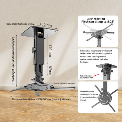Multifunction Projector Bracket Ceiling Mount Retractable Projector Ceiling Brackets Rotatable