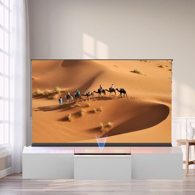 White Telescopic TV Cabinet Luxury TV Stand For UST Projector