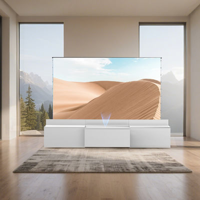 White Sliding TV Cabinet 100V - 240V TV Stand For UST Projector